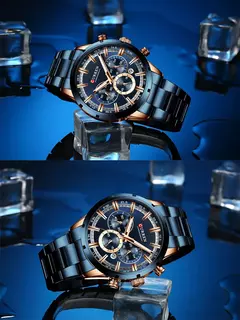Curren-relógio de pulso masculino, quartzo, à prova d'água, com cronógrafo, marca de luxo, moda, para homens - loja online