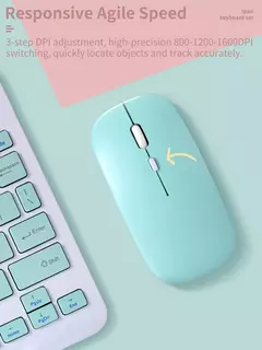 Teclado e mouse bluetooth para ipad xiaomi samsung huawei telefone tablet fino mini teclado sem fio para android ios windows