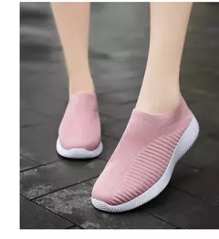 Tênis slip-on vulcanizados para mulheres, sapatos baixos, mocassins ambulantes, plus size 42, alta qualidade - comprar online