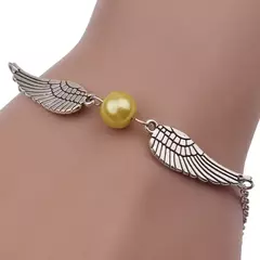 Filme & TV Harried Potter Quidditch Brinquedos de ação Snitch Pulseira Vermelho Rosa Azul Banhado a Prata Pulseira Pingente Crianças Presente Jóias - loja online