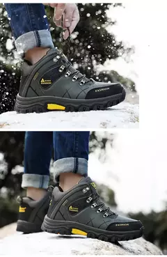Botas de neve de couro impermeáveis masculinas, super quentes, ao ar livre, caminhadas, trabalho, sapatos de viagem, inverno, tamanho 39-47 - Wolf Magazine