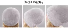 Real Genuine Fox Fur Gorros Chapéu para Mulheres, Pele de Coelho Rex Natural Boné de Caveira, Chapéus de malha para meninas, inverno, estilo russo, novo