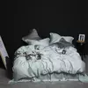 Liv-Esthete-Conjunto de Cama Verde Escuro, 100% Pure Silk, Duvet Cover Luxo, Folha Plana, Fronha, Roupa de Cama, Saudável, Rainha, Rei