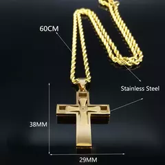 Imagem do Colar de Aço Inoxidável Jesus para Homens e Mulheres, Cor Dourada, Hip Hop Masculino Corrente Longa, Presente de Jóias, N1172S02