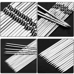 Espeto de churrasco em aço inoxidável, espetos reutilizáveis BBQ Kebab para acampamento ao ar livre, ferramentas de piquenique, cozinhar ferramentas, 10 pcs, 15pcs - comprar online