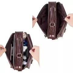 Bolsa de ombro de couro genuíno para homens, Bolsa crossbody mensageiro de couro real, Bolsa de viagem de negócios - loja online