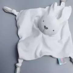 Imagem do Animal de pelúcia coelho cobertor de segurança infantil snuggler pelúcia bebê amor acalmar apaziguar toalha reconfortante cobertor brinquedo chocalho