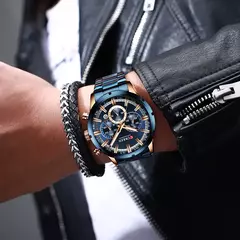 Curren-relógio de pulso masculino, quartzo, à prova d'água, com cronógrafo, marca de luxo, moda, para homens