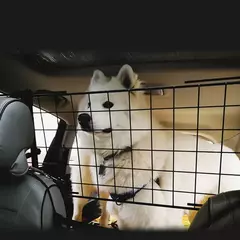 Portão grande ajustável do cão, Pet Animal Safety Fence, Iron Mesh Guard Barrier para o tronco do carro, Partition Grid, 90.5-113cm de largura - Wolf Magazine