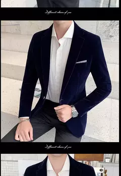 Blazer de veludo dourado masculino, terno slim fit, jaqueta casual, traje de cantor noivo, vestido de noite formal de alta qualidade, moda outono e inverno