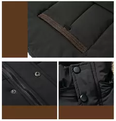 Parka masculina impermeável com capuz de pele, parkas grossa de lã, casaco casual quente de inverno, moda outono, nova - Wolf Magazine