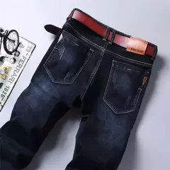 Jeans estilo clássico irmão Wang masculino, casual, stretch, fino, calça jeans, azul claro, calça preta, marca masculina - loja online