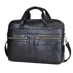 Bolsas casuais de couro genuíno para homens, sacos para laptop, sacos masculinos de viagem de negócios, bolsa de ombro masculina - loja online