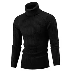 Suéter de gola alta masculino, pulôver casual, grosso, alta qualidade, inverno - comprar online