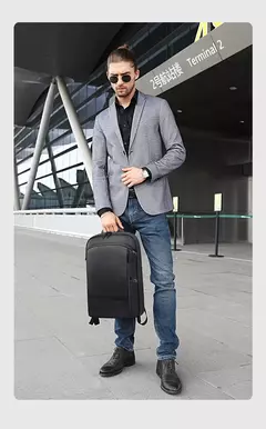 BANGE-Mochila Laptop impermeável para homens, bolsas de ombro leves escaláveis para homens, negócios e viagens, moda clássica, viagens e motociclista, 15,6";;VERDADEIRO;;"Blue,43 x 31 x 7 cm - comprar online