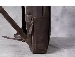 Mochila de couro genuíno para homens, cavalo louco vintage mochila para laptop grande mochila diária mochila de viagem mochila para caminhadas - comprar online
