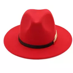 Chapéu Fedora feminino com cinto de pérolas, boné Trilby Vintage, chapéu Panamá de feltro, lã quente, jazz feminino - comprar online
