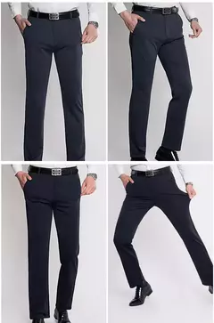 Calça casual elástica de seda no gelo masculina, calça larga fina de meia idade e idosa, verão