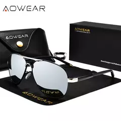 AOWEAR-Óculos polarizados aviação para homens, óculos de sol espelho de direção, óculos piloto clássico, marca masculina Design na internet