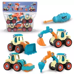 Imagem do Porca Desmontagem Carregando Descarga Engenharia Caminhão Escavadeira Bulldozer Montessori Educação Brinquedo Criança Parafuso Criativo Ferramenta Carro