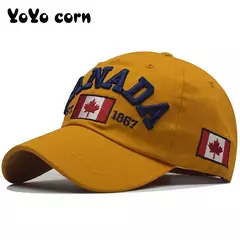 Boné de beisebol de algodão lavado para homens e mulheres, eu amo o Canadá, chapéu snapback para o pai, boné casual bordado, novo na internet
