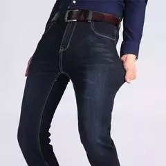 Jeans estilo clássico irmão Wang masculino, casual, stretch, fino, calça jeans, azul claro, calça preta, marca masculina - loja online