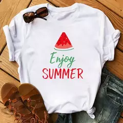 Camiseta branca estampada com frutas engraçadas para mulheres, estampa Kawaii Banana, camiseta Harajuku, manga curta, camiseta, moda - Wolf Magazine