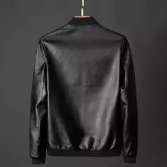 Imagem do Jaqueta masculina de couro PU bombardeiro para motocicletas, jaqueta de beisebol, moda casual, plus size, 7XL, 2020, J410