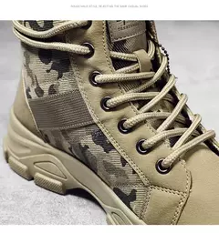 Botas masculinas casuais ao ar livre botas de deserto outono moda camuflagem rendas sapatos de plataforma homem botas masculinas zapatos hombre na internet