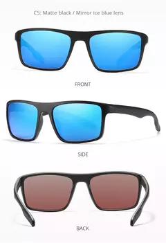 Óculos de sol ultra leves Kdeam retangulares para homens e mulheres, TAC polarizado, lente espessura, óculos de sol para condução, esportes, Cat.3, TR90, 1.1mm
