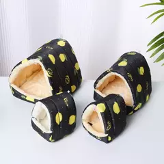 Cute Cartoon Mini Cage para Pet, Cama de dormir, Soft Mat, Casa, Coelho, Esquilo, Cobaia, Ninho, Animal pequeno, Ratos, Rato, Hamster, Inverno, Casa