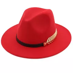 Chapéu Fedora feminino com cinto de pérolas, boné Trilby Vintage, chapéu Panamá de feltro, lã quente, jazz feminino - loja online
