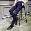 Clássico jacquard terno calças 2022 primavera homens calças sociais negócios magro casual formal calças de escritório terno