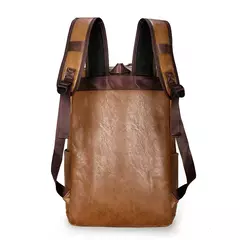 Mochila de couro PU para homens, mochilas grandes para laptop, mochila casual para adolescentes, mochila de alta qualidade para meninos