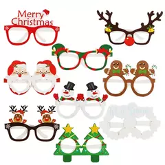 Santa Claus Paper Glasses Frame, Xmas Tree Elk, Photo Prop, Decorações de Natal, Ano Novo, Kids Gift, 9pcs - Wolf Magazine