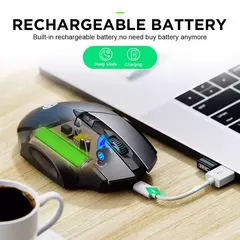 Imagem do INPHIC-PM6 Mouse Recarregável Sem Fio, Compatível com Bluetooth, Office Mute, Suporte PC, Laptop, Tablet, Smartphone, Universal, 2.4G