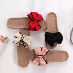 Glglgege-Slides casuais de verão feminino, chinelos de linho confortáveis, chinelos de linho listrado, sandálias plataforma, sapatos para senhoras - loja online