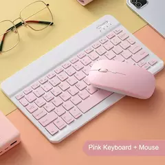 Teclado e mouse bluetooth para ipad xiaomi samsung huawei telefone tablet fino mini teclado sem fio para android ios windows - comprar online