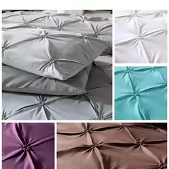 Imagem do Pinch plissado conjuntos de cama de poliéster, Black Duvet Cover Set, Bedclothes King Size, Luxo Home and Hotel Use, sem enchimento, sem folha, 2 pcs, 3pcs