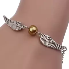 Filme & TV Harried Potter Quidditch Brinquedos de ação Snitch Pulseira Vermelho Rosa Azul Banhado a Prata Pulseira Pingente Crianças Presente Jóias - comprar online