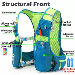Mochila para homens e mulheres, sacos de esporte ao ar livre, trilha, maratona, corrida, caminhada, opção, bolsa de água, frasco, 8L na internet