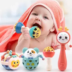 Baby Chocalhos Brinquedos Newborn Sensory Teether Baby Development Games Brinquedos Infantis Educacionais Para Bebês Brinquedos Do Bebê 0 6 12 Meses - comprar online