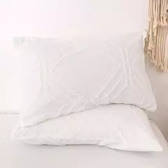 Wostar verão branco pitada plissado capa de edredão 220x240cm luxo cama casal colcha conjunto cama rainha king size consolador capa