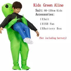 Et alienígena inflável terno alienígena monstro inflável traje assustador verde alienígena cosplay traje para adulto festa festival palco - loja online