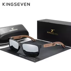 KINGSEVEN-Óculos De Sol Polarizados De Madeira Vintage para Homens e Mulheres, Moda Quadrada Óculos De Sol, Proteção De Madeira UV400, 100% na internet