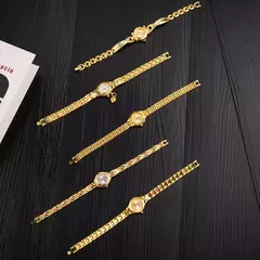 Simples elegante pequeno relógios femininos marca de luxo ouro relógios de pulso para senhoras relógios de quartzo para meninas montre femme na internet