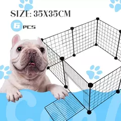 Imagem do Portátil resistente dobrável pet cercadinho, Cerca do exercício do cão com porta para o gato, filhote de cachorro, coelhos, ao ar livre, terno interior