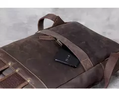 Mochila de couro genuíno para homens, cavalo louco vintage mochila para laptop grande mochila diária mochila de viagem mochila para caminhadas na internet