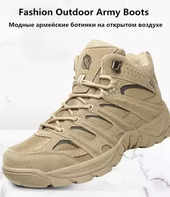 Botas de caminhada ao ar livre para homens, botas antiderrapantes, tênis leves, calçado de deserto, curto, inverno, outono, moda - comprar online