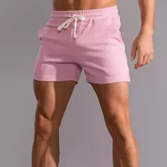 Shorts casuais masculinos de corrida, bolsos laterais, shorts com zíper 100% algodão, alta qualidade, moda ao ar livre, novo, verão na internet